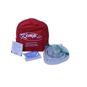 Kemp USA CPR Mask w/O2 Inlet & Soft Pouch