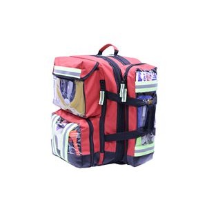 Kemp USA Red Ultimate EMS Backpack w/Clear Pockets