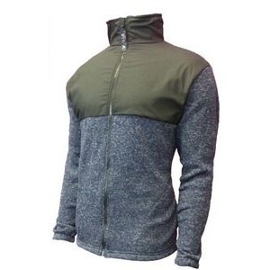 Unisex Polyester Heather Knitted Fleece Patch Jacket
