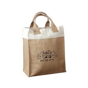 Mini Jute Gift Bag with Colored Cotton Trims And Self Handles