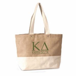 Jute/Cotton shopping bag with rivets and cotton webbed handles