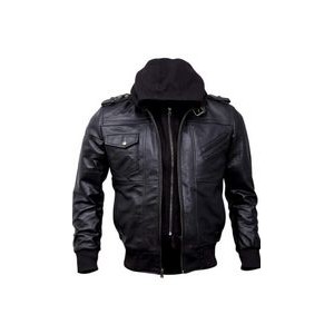 Cotton-padded Leather Jacket