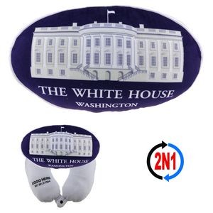 White House 2N1 Convertible Plush Cushion & Neck Pillow