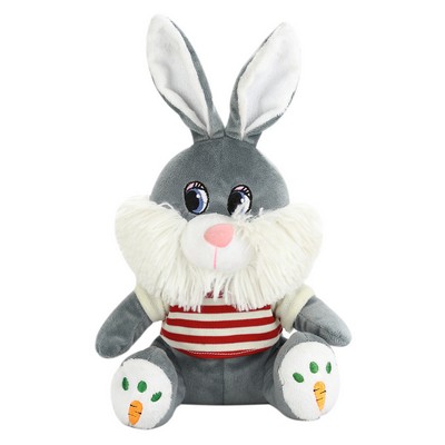 The Jolly Rabbit in Stripes, A Gray Bunny with a T Shirt