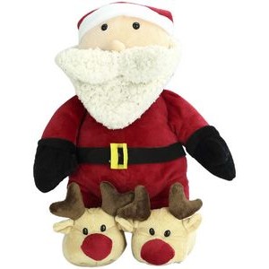 The Slippered Santa, A Plush Santa with Reindeer Slippers