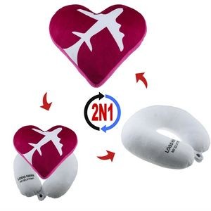 Flight Love 2N1 Convertible Plush Cushion & Neck Pillow