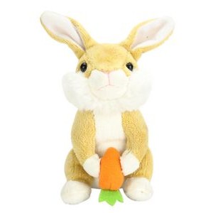 The Sitting Rabbit with Carrot, A Golden Colored Bunny Plush