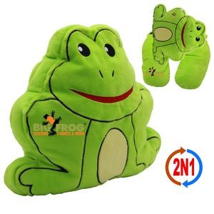 Happy Frog 2N1 Convertible Plush Frog & Neck Pillow