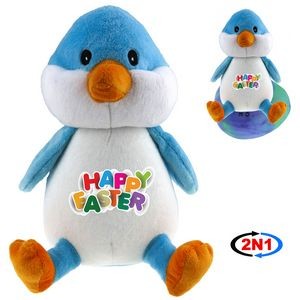 Blue Penguin 2N1 Convertible Plush Toy & Egg Pillow