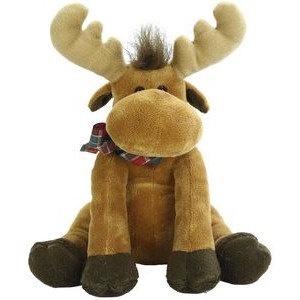 The Fuzzy Moose with Bow, A Handsome Holiday Plush Moose