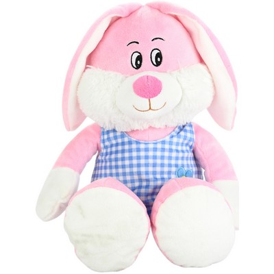The Country Bumpkin Bunny, A Pink Rabbit with Plaid Jumper