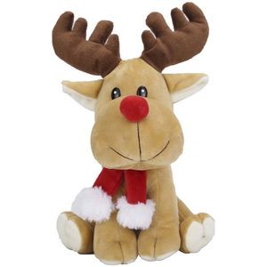 Winter Trimmed Moose, A Cute Plush Moose with Festive Scarf