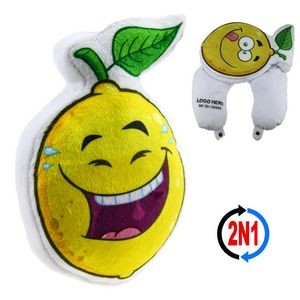 Silly Lemon 2N1 Convertible Plush Cushion & Neck Pillow