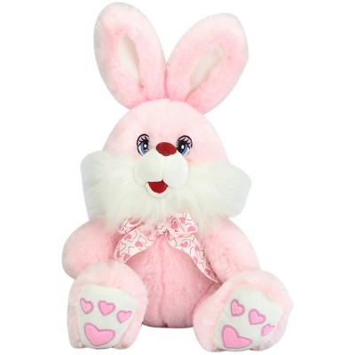 The Pink Love Rabbit, A Sitting Plush Bunny in Pink Accents