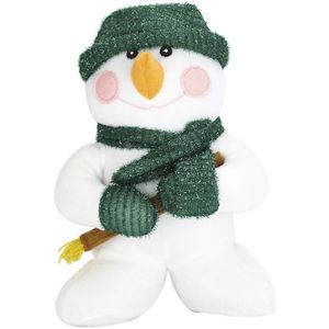 The Winter Greeting Snowman, Adorned in Green Accessories