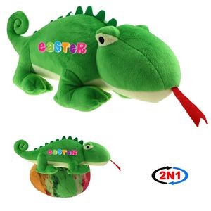 Chameleon Lizard 2N1 Convertible Plush Toy and Egg Pillow