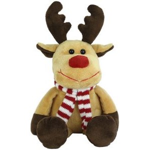 The Happy Holiday Moose, A Cute Plush with A Striped Scarf