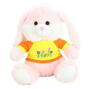 The Perky Pink Rabbit, A Pastel Bunny in a Vibrant Shirt