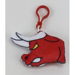 The Raging Red Bull Keychain, A Custom Backpack Clip Plush