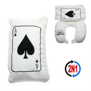 Playing Card 2-In-1 Plush Card Cushion & Travel Pillow