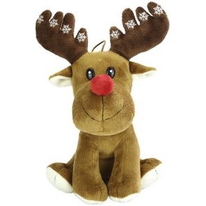 The Merry Moose, A Handsome Plush with a Bright Red Nose