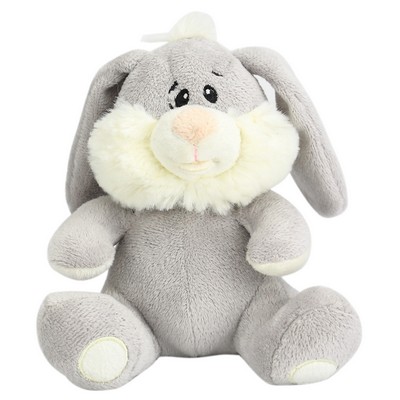 The Worried Rabbit, A Handsome Plush Bunny in Gray and White