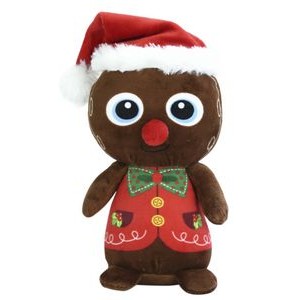 The Gingerbread Elf, A Custom Cookie Plush with a Santa Hat