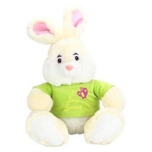 The Cream and Greens Bunny, A Light Rabbit Plush in Shirt
