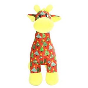 The Christmas Giraffe, A Bright Plush with Tree Patterns