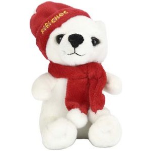 The Cold Weather Cub, A Handsome Plush Polar Bear with Cap