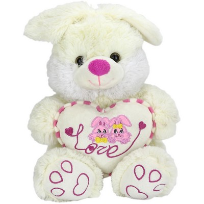 The Lovely Bunny in White, A Sweet Rabbit Plush with Heart