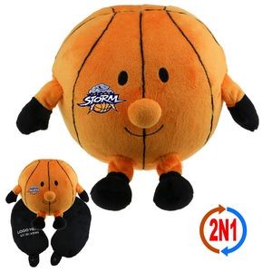 Basketball Mascot 2N1 Convertible Plush Cushion & Neck Pillow