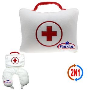 First Aid Bag 2N1, A Doctor Bag Toy and Neck Pillow