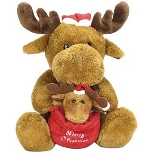 The Christmas Moose with Baby, A Plush with Special Delivery