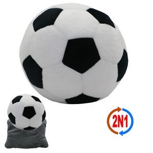 Soccer Ball 2N1 Convertible Plush Cushion & Neck Pillow