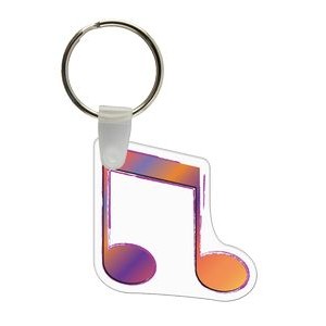 Custom Key Tags - Full Color On White Vinyl - Musical Note