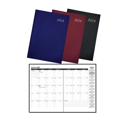 Monthly Desk Planner with Leatherette Cover