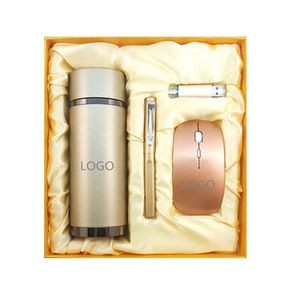 Wireless Mouse, Pen, 8G USB Drive & Vacuum Cup Gift Set