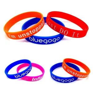 Debossed Silicone Wristbands With Color Filled