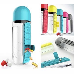 Plastic Water Bottle With Pill Case