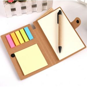 Eco-friendly Small Notepad with Sticky Notes and Pen
