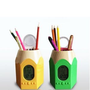 Pen Holder With Clock