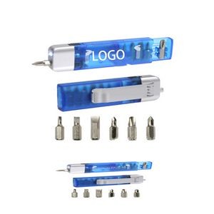 Multi tools screwdriver case with LED light
