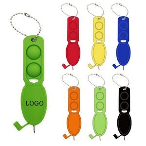 Push Pop Pen With Keychain