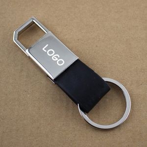 Leather Accent Keychain