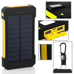 10000mAh Solar Power Bank Waterproof LED light with Compass
