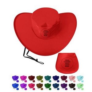 Polyester Foldable Cowboy Hat With Pouch