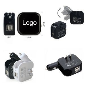 Wall Charger and Car Adapter 2 in 1