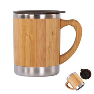 300ml Bamboo Double Wall Insulation Cup w/ Lid