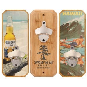 Emerson Bamboo Plaque Wall Mounted Bottle Opener